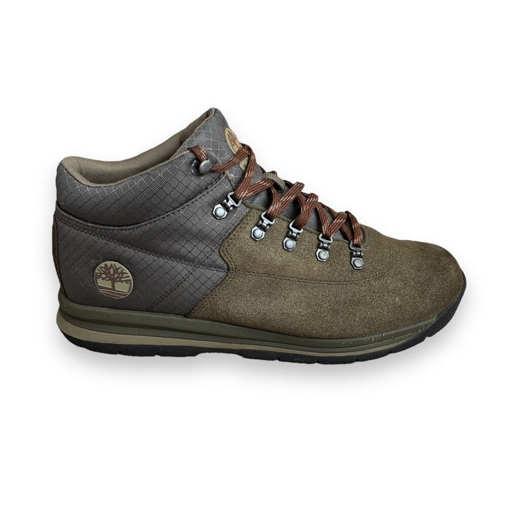 Timberland mens 11 GT rally mid boot lace up shoe sneaker green suede waterproof